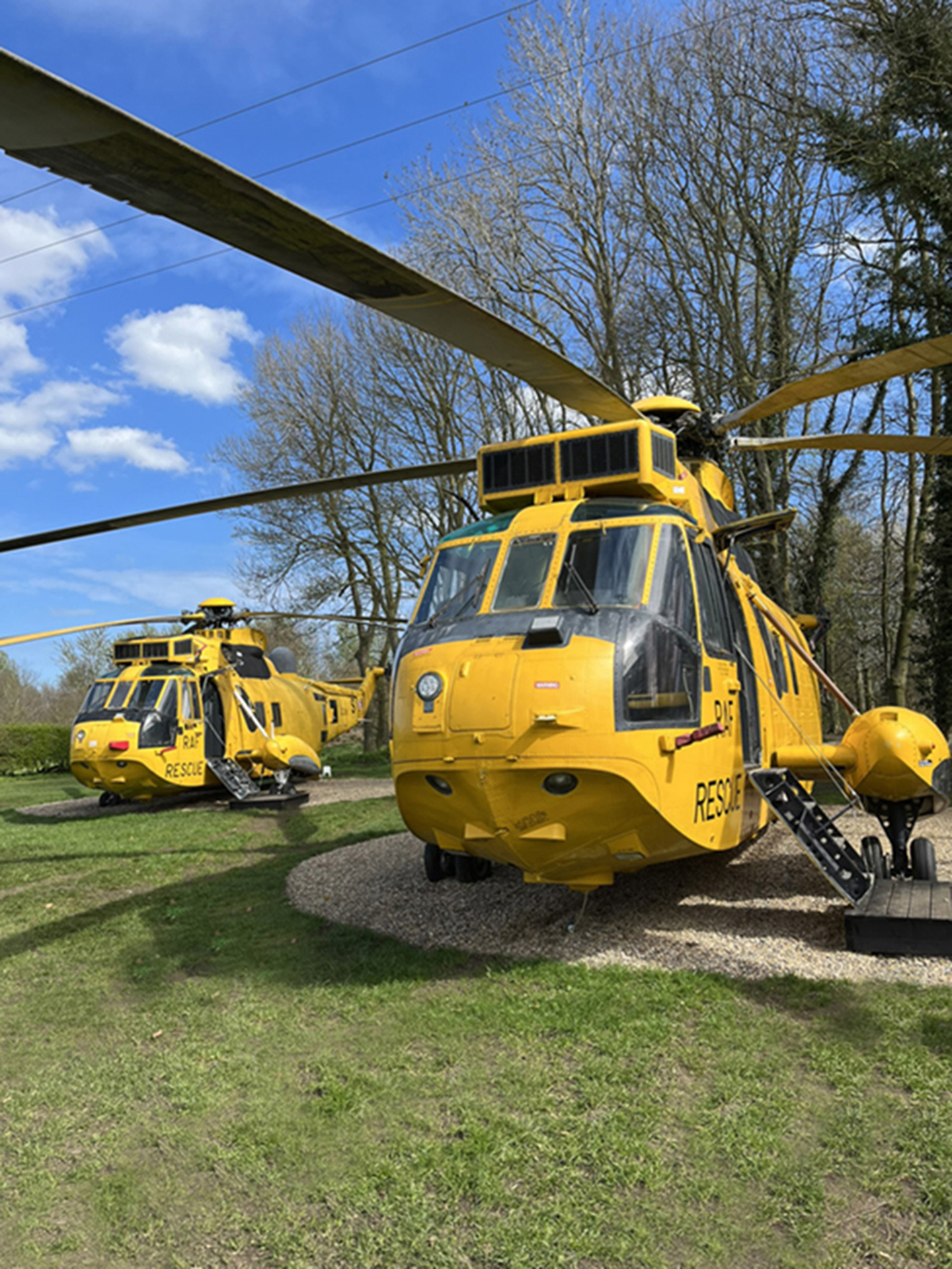 2 Sea King Helicopters that have been made into glamping accommodation at NYWP